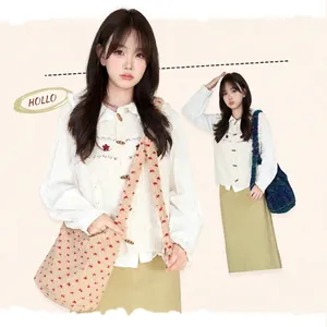 Women's Fair Isle Plush Shoulder Bag Large Capacity Faux Lamb Fleece Crossbody Bag Autumn Winter Casual Tote Bag