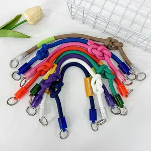 Correa de Bolso Trenzada de Nylon Ajustable Diseño de Nicho Correa de Hombro de Repuesto Simple Con Nudo Para Bolsos
