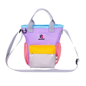 Sac bandoulière étanche multicolore pour enfants et porte-bouteille avec sangle