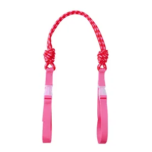 Pink nylon shoulder strap with adjustable buckles for luxury tote bag replacement.