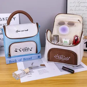 Versatile large capacity portable PU storage bag for stationery and toiletries in ins style