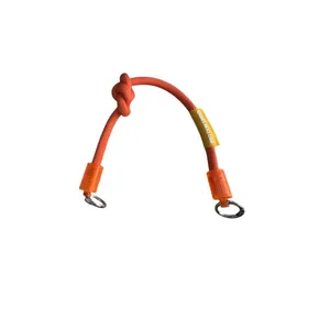 Correa ajustable de cuerda de nailon naranja con anillos de metal para bolsos de mujer