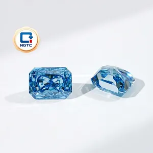 Lab Grown Blue Diamond Radiant Cut Loose Stone CVD Synthetic Diamond With Certificate For Jewelry Making Setting Accessory