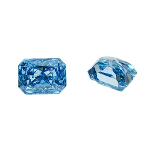 Exquisite light blue radiant cut lab-grown CVD diamond loose stone for jewelry settings