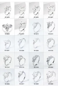 A selection of various lab-grown diamond engagement rings in high-quality S925 silver settings