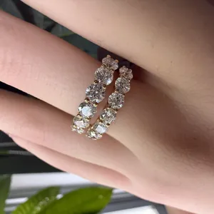 Eleganter S925 Silber Labor Diamant Eternity Ring Damen 3.2mm Luxus Design Band
