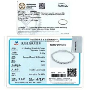 IGI certified laboratory grown diamond tennis bracelet in S925 silver