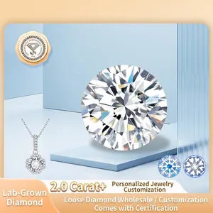 Diamante Creato in Laboratorio Taglio Brillante Tondo Certificato IGI Pietra Sciolta Colore D E Purezza VS VVS Diamante HPHT per Gioielli