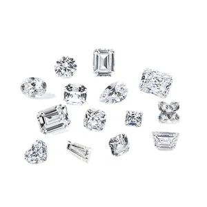 Collection of multi-shape lab-grown diamonds with various cuts and brilliant sparkle