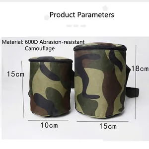 Sacchetti mimetici 600D resistenti in due dimensioni con cerniere e cinghie