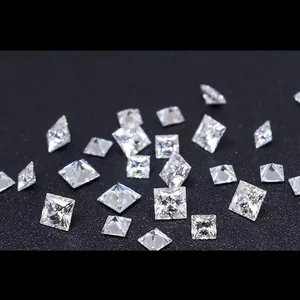 Diamants moissanite taille princesse étincelants couleur D pour la création de bijoux