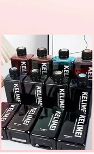Detailed macro view of professional 500ml KELIMEI flower color absorbent dye bottles