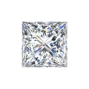 Vue macro d'une pierre de moissanite taille princesse de cinq carats de couleur D