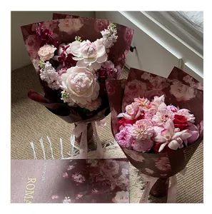 Künstlerisches Blumenwickelpapier im Ölgemälde-Stil für Sträuße, romantisches Design