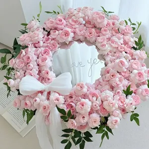 Acrylic Mirror Heart Round Shaped Flower Bouquet Decoration DIY Floral Arrangement Accessory For Wedding Valentine Decor