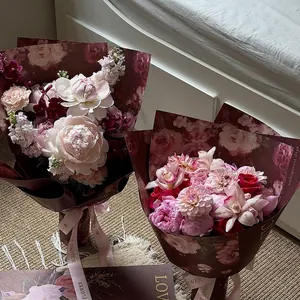 Vintage Ölgemälde Blumenverpackungspapier Künstlerisches Florales Weißes Kraftpapier Für Sträuße Geschenke Hochzeit Geburtstag Party Dekoration
