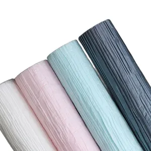 Textured crepe paper rolls for floral wrapping and DIY crafts in four pastel colors