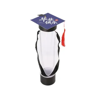 Caja de regalo creativa con birrete de graduación para ramos de flores y decoración escolar