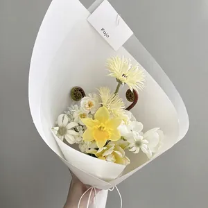 High-quality white frosted vellum wrapping paper for elegant flower bouquet DIY