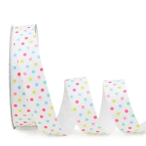 Kleurrijk mat lint met stippen voor DIY cadeauverpakking en taartdecoratie