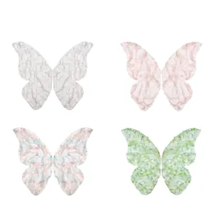 Alas de mariposa decorativas de organza en cuatro colores para ramos de flores