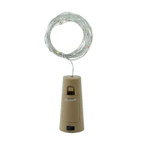 Decorative LED wine bottle cork string lights with silver copper wire for parties