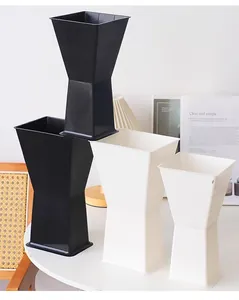 Modern square flower arrangement holder base in minimalist black and white styles