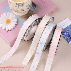 Vintage Floral Printed Matte Ribbon For Flower Bouquet Wrapping Gift Box Cake Decoration DIY Craft Decorative Ribbon