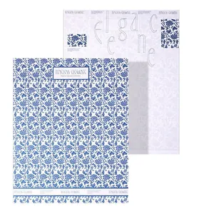 Blau-weißes Blumen-Geschenkpapier im Porzellan-Design für elegante Blumensträuße