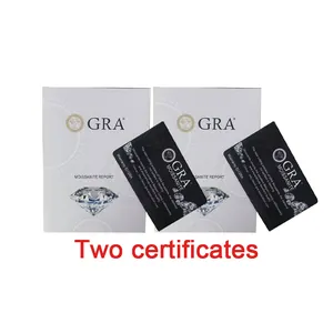 Authentic GRA moissanite certification report and warranty card for luxury red moissanite jewelry