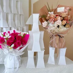 Modern white square waterproof flower bouquet base for professional floral arrangement support