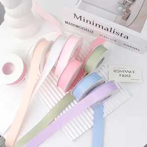Multi-color double-sided matte satin ribbon rolls for gift wrapping and flower bouquets