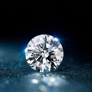 Premium round brilliant cut D color VVS1 moissanite stone with hearts and arrows effect