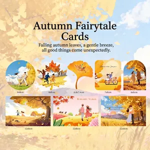 Romantische Herbst Ginkgoblatt Grußkarten Set Ins Stil Paar Illustration Postkarten Für Blumenstrauß Deko Geschenk