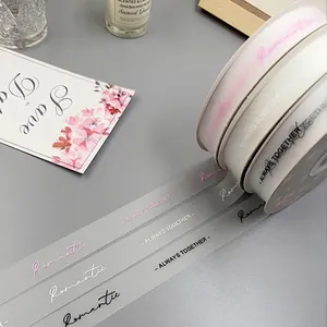 Ruban de Gelée Transparent Mat Impression de Lettres Romantiques Emballage de Fleurs DIY Bouquet de Cadeaux Décoratif