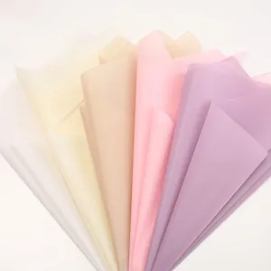 Papel de envolver flores mate impermeable en varios colores pastel película de ala de cigarra