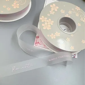 Ruban gelée mat translucide avec texte romantique pour emballage cadeau élégant