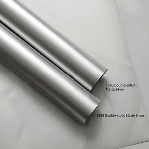Matte silver styling paper rolls for floral bouquet wrapping and DIY craft design