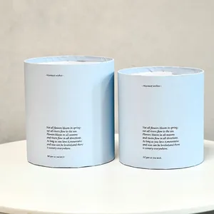 Set of two light blue matte finish cylinder hug buckets for elegant floral arrangements