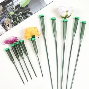 Green floral water tubes with stems for flower hydration and nutrition