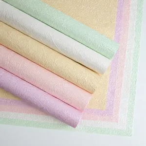 Pearlescent stone grain textured wrinkle paper rolls for elegant bouquet floral wrapping