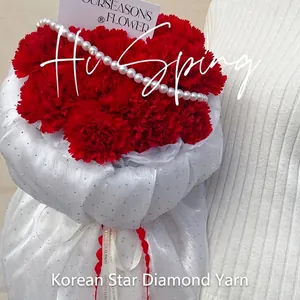 Elegant white star diamond gauze mesh for Korean style flower bouquet wrapping decor