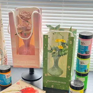 Florale Geschenktüte mit Fenster für DIY Blumenarrangements und Verpackung