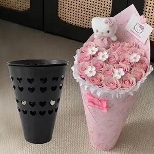 Fodera per Bouquet Rialzata in Plastica Strumento di Supporto a Forma di Cuore Cavo per Negozio di Fiori Matrimonio Festa Decorazione