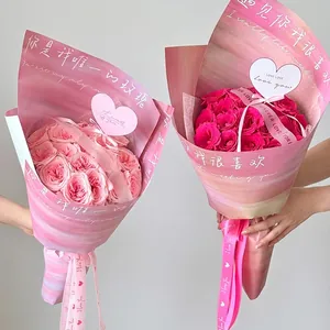 Elegant heart-shaped Valentine's Day message cards for floral bouquet decorations