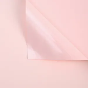 Premium thick pink waterproof flower wrapping paper with a glossy leather texture finish