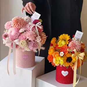 Set di Secchielli per Fiori con Motivo Plaid in Cartone per Composizioni Fai da Te Secchiello per Fiori di Alta Qualità per Matrimonio