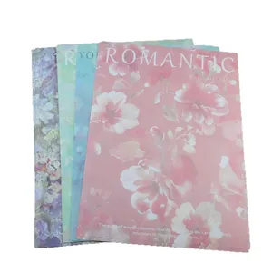 Carta kraft romantica in stile pittura a olio floreale per mazzi di fiori freschi