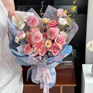 Blumenwickelpapier im Sizilien-Ölgemäldestil für DIY-Blumenstrauß-Geschenkverpackungen Design