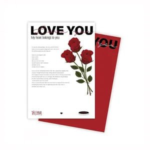 Romantic Valentine's Day rose diary waterproof flower wrapping paper with love poem